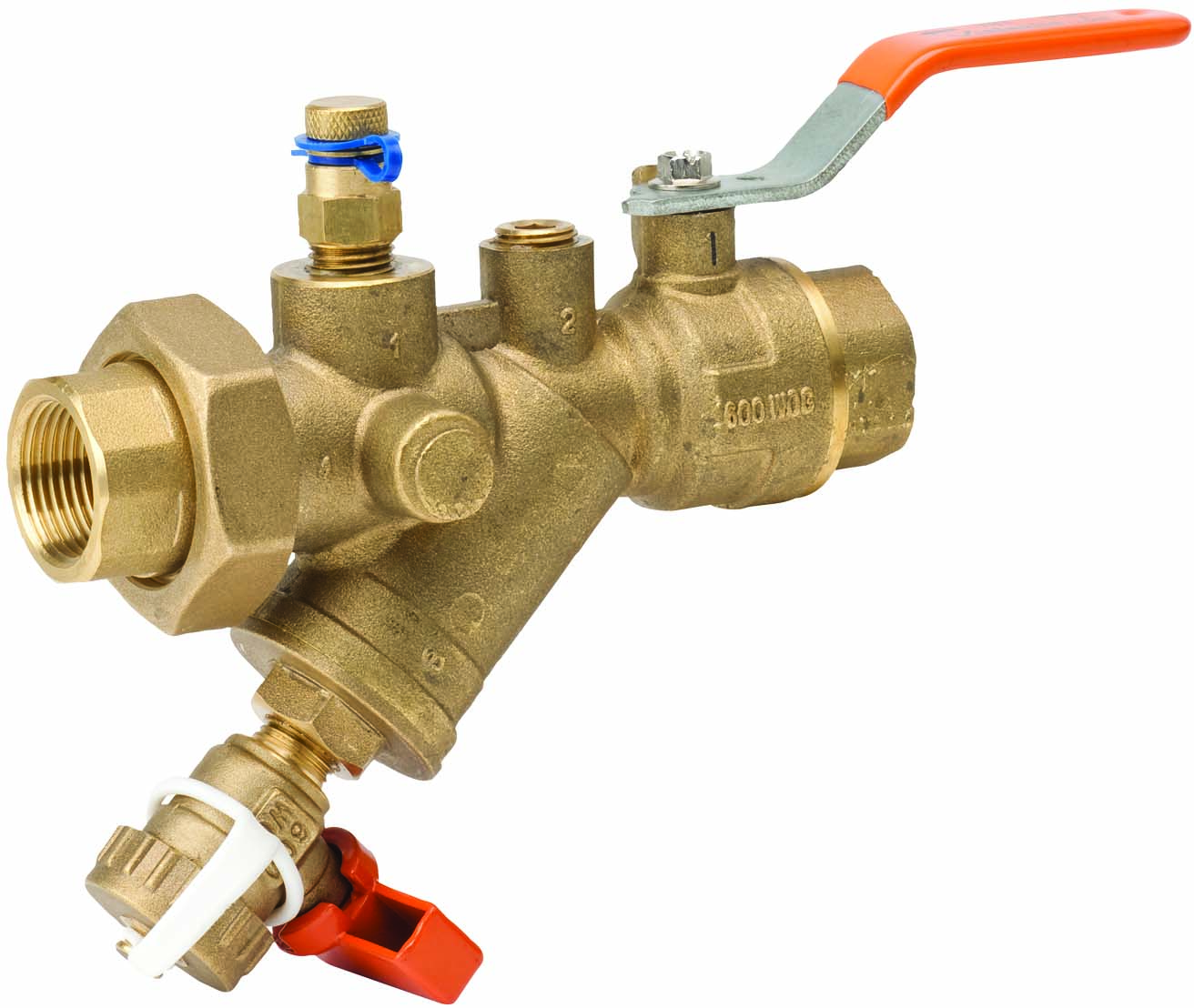 Victaulic® V01078YBFF Y-Strainer/Ball Valve Combination, 1 in, FNPT x FNPT, 400 psi, Lever, Brass